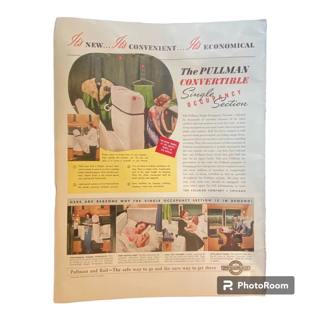 Vtg Pullman Occupancy Print Ad Errol Flynn Cover May 23 1938 Frame Ready